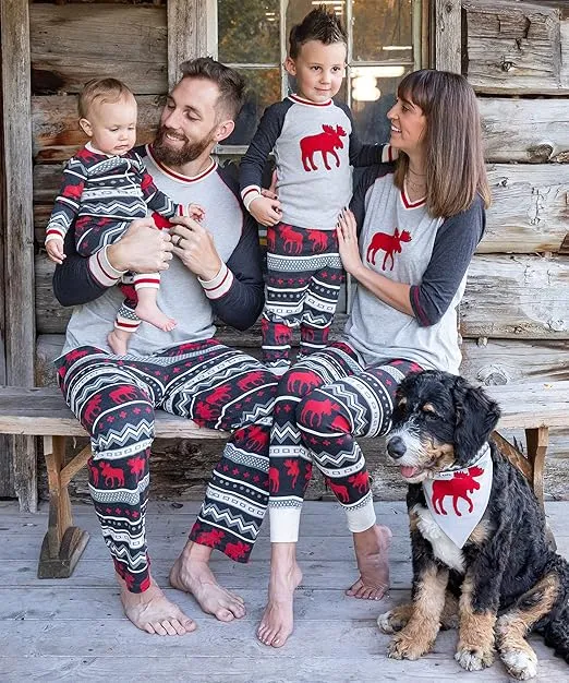 Lazy One Matching Christmas Pajamas for Family, Cute Matching Christmas PJs for Family, Adults, Teens, Kids, Babies & Dog PJs