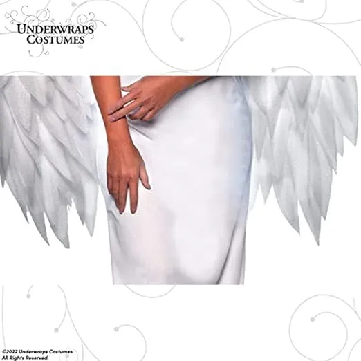 UNDERWRAPS Large Costume Angel Wings - Adult Huge Angel Wings Halloween Costume, 5 Feet Long Photoshoot Prop Wings for Men & Women, (Full Length Wings, White) (30678 OS)