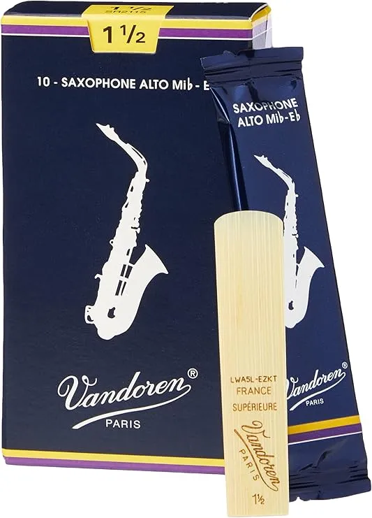 Vandoren SR2115 Alto Sax Traditional Reeds Strength 1.5; Box of 10