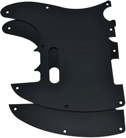 KAISH 8 Hole Metal Aluminum Anodized Tele Style Pickguard TL Pick Guard Scratch Plate for USA/Mexico Telecaster Black