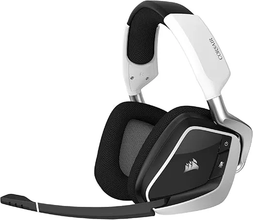 Corsair VOID RGB ELITE Wireless Gaming Headset - 7.1 Surround Sound - Discord Certified - iCUE Compatible - PC, Mac, PS5, PS4 - White