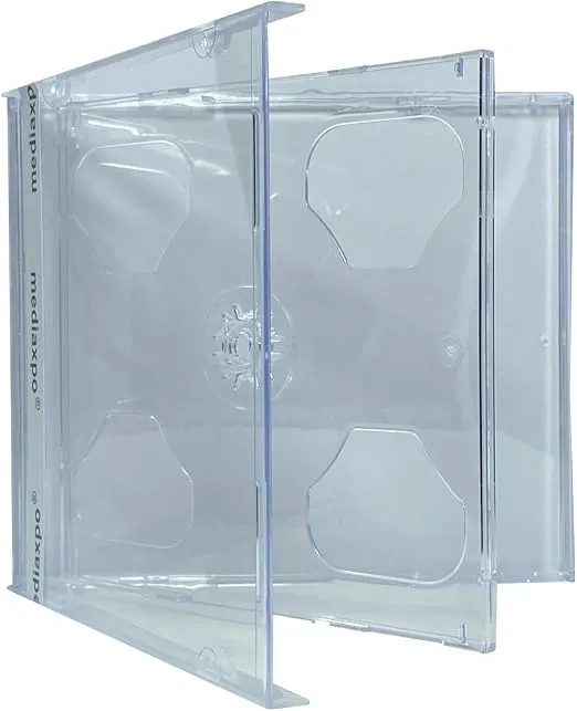 Standard Double CD Jewel Case 10.4mm - Double Capacity - Holds 2 Discs (Clear) (Pack of 10)