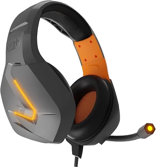 Orzly Gaming Headset (Orange) for PC and Gaming Consoles PS5, PS4, Xbox Series X | S, Xbox ONE, Nintendo Switch & Google Stadia Stereo Sound with Noise Cancelling mic - Hornet RXH-20 Vesuvius Edition