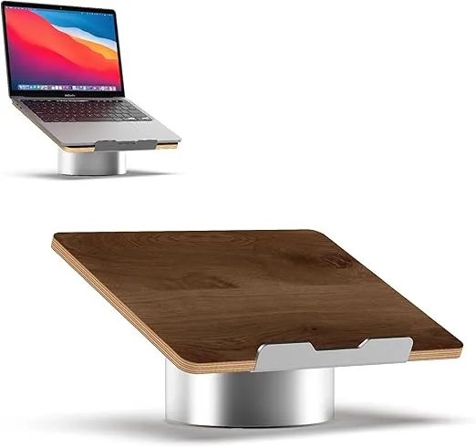 HumanCentric Portable Electronic Device Stand - Black Walnut Wood Laptop Stand, Ergonomic Computer Stand for Laptop, Compatible with MacBook Stand up to 16 inches