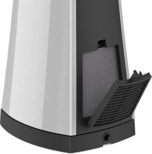 Lasko Oscillating Bladeless Ceramic Tower Space Heater for Home with Enhanced Safety, Adjustable Thermostat, Filter, Timer and Remote Control, 27 Inches, Silver, 1500W, AW300