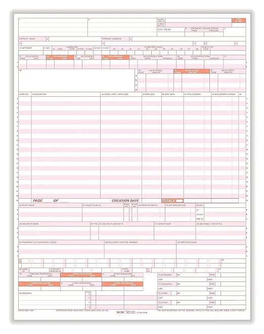 TFP UB-04 CMS-1450 1-Part Health Insurance Claims, 2500/Carton (UB04LC)