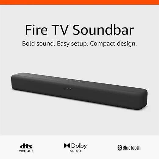 Amazon Fire TV Soundbar, 2.0 speaker with DTS Virtual:X and Dolby Audio, Bluetooth connectivity