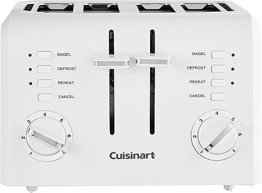 Cuisinart CPT-142P1 4-Slice Compact Plastic Toaster, White