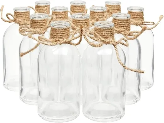 Farmlyn Creek Set of 12 Glass Bud Vases - Small Glass Vases for Flowers, Centerpieces, Party Décor (2.5 in x 5.2 in)