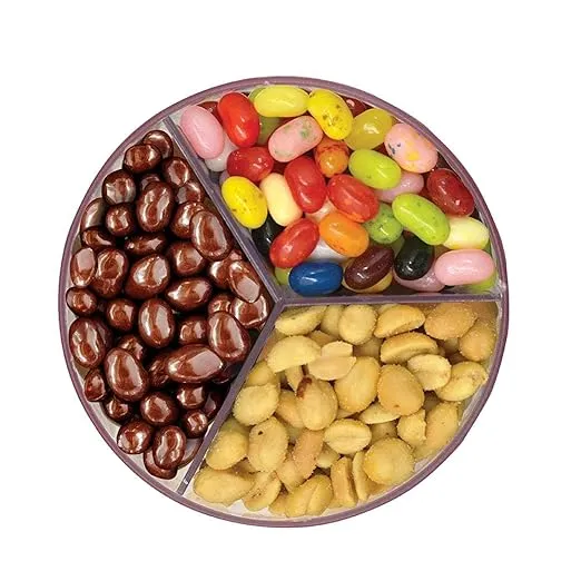 Handy Gourmet The Original Triple Candy Machine - Fun Candy & Nut Dispenser - New & Improved (Blue) - 360 Degree Selection