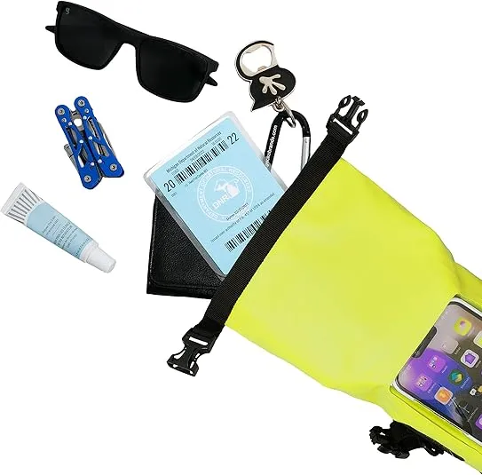 geckobrands Waterproof Phone Tote with 2L Dry Bag and Adjustable Strap – Protect Your Phone and Valuables While on The Go