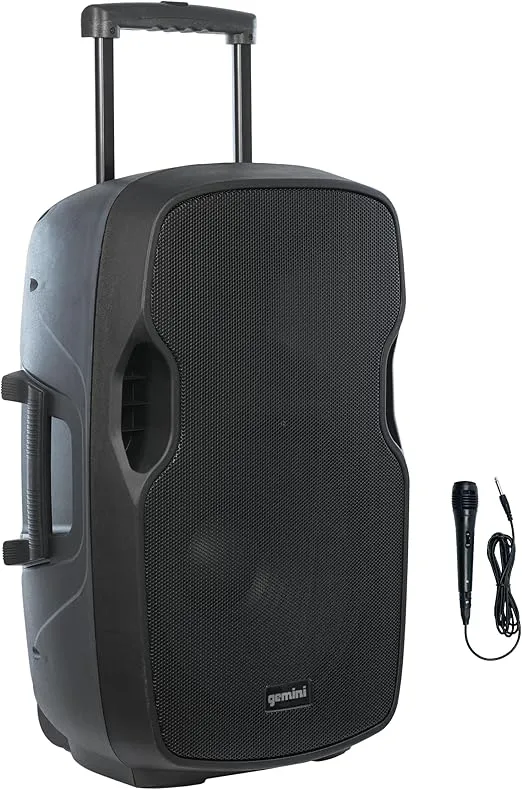 Gemini Sound AS-15TOGO: 2000W Portable Battery-Powered PA with Wheels, Bluetooth, Echo Effect, USB/SD Playback