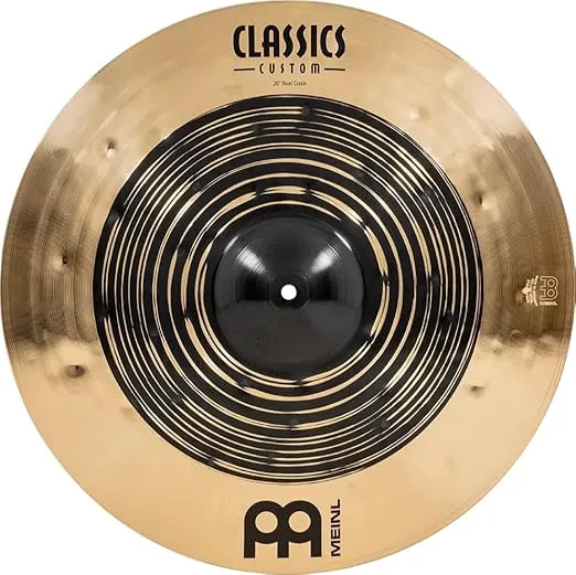 Meinl Cymbals Classics Custom Dual 20" Crash Cymbal for Drum Set, Dark/Brilliant — Made in Germany — B12 Bronze, 2-Year Warranty, (CC20DUC)