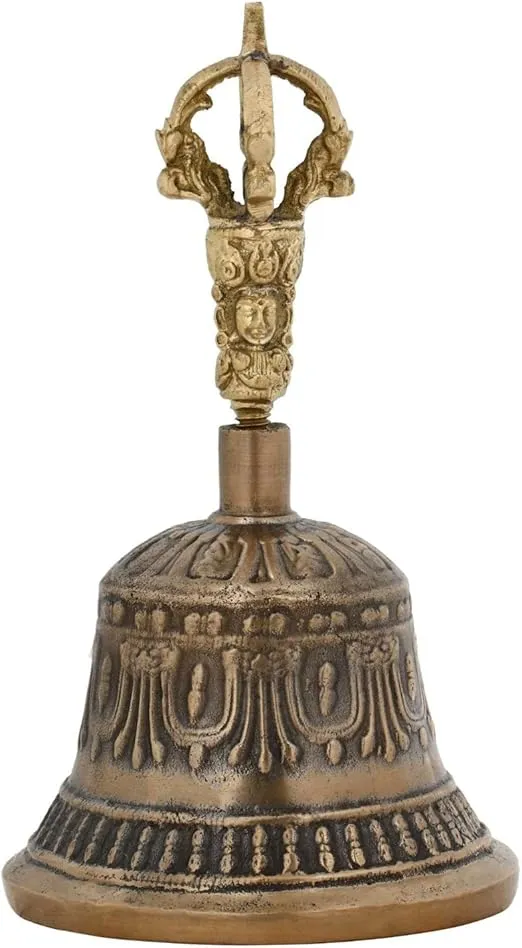 Zap Impex® Tibetan Hand Bell Meditation & Prayer Bells Dorje, Vajra 6 Inch