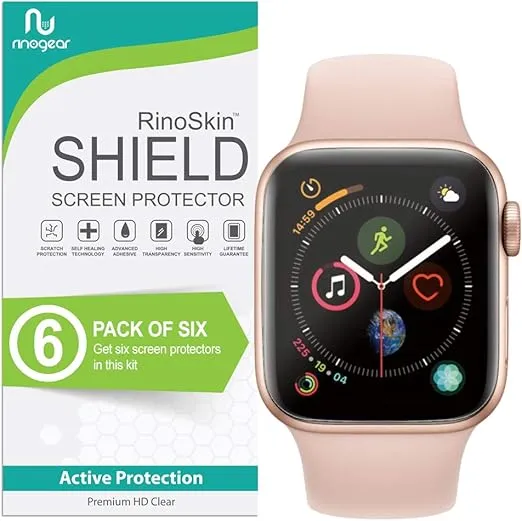 (6-Pack) Screen Protector for Apple Watch 40mm Screen Protector iWatch (Series 6, 5, 4, SE 2, SE) Screen Protector [Flexible Clear Film] Case Friendly Accessories