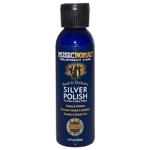 MusicNomad Silver Polish for Silver & Silver-Plated Instruments, 4 oz (MN701)