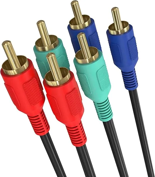 Cmple - 3-RCA Male to 3RCA Male RGB Component Video Cable for HDTV - 3 Feet