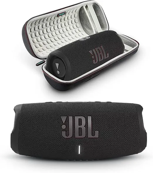 JBL Charge 5 - Portable Bluetooth Speaker with Megen Hardshell Travel Case with IP67 Waterproof and USB Charge Out (Black)