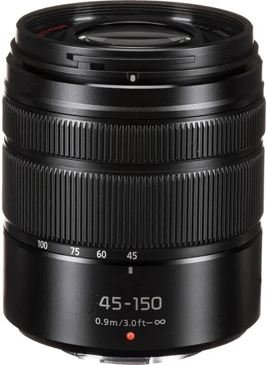 Panasonic LUMIX G VARIO 45-150mm F4.0-5.6 ASPH Mirrorless Camera Lens with Optical Stabilizer, Micro Four Thirds Mount, H-FS45150AK (USA Black)