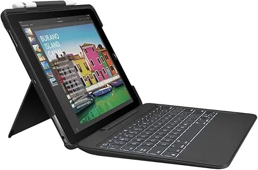 Logitech iPad Pro 10.5 inch Keyboard Case | SLIM COMBO with Detachable, Backlit, Wireless Keyboard and Smart Connector (Black)