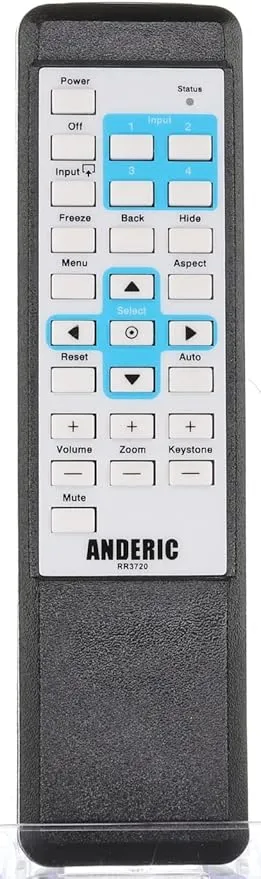 Anderic RR3720 Projector Remote Universal for Projectors Including LCD DLP Projector Remote Control - Works Most projectors - Compatible with Most All Projector Brands - has Learning Ability and More