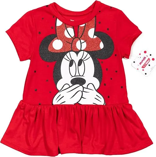 Disney Minnie Mouse T-Shirt and Leggings Outfit Set Infant to Big Kid Sizes (12 Months - 14-16)