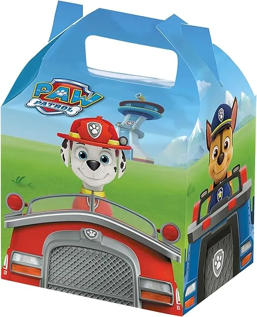 Paw Patrol Treat Boxes - 8 Party Favor Boxes for Kids Parties, (5.5" x 7.5" x 4.25") - Sturdy Paper Boxes for Birthdays, Themed Events and More