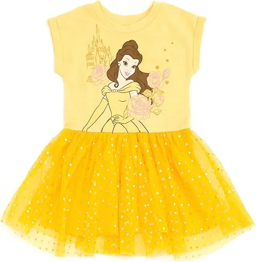 Disney Princess Frozen Lion King Little Mermaid Moana Girls Tulle Dress Toddler to Big Kid Sizes (2T - 10-12)