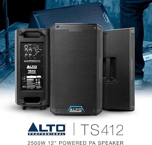 Alto Professional TS412 - 2500W 12" Powered PA Speaker with 3 Channel Mixer, Bluetooth Streaming, Wireless Loudspeaker linking, DSP and Alto App