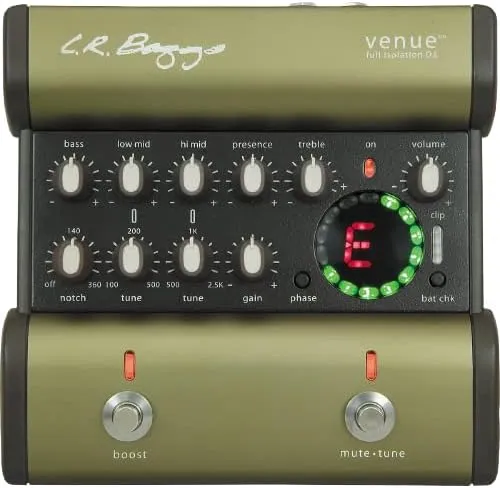 LR Baggs Venue DI Acoustic Guitar Effect Pedal Bundle w/ 12x Picks and Liquid Audio Polishing Cloth