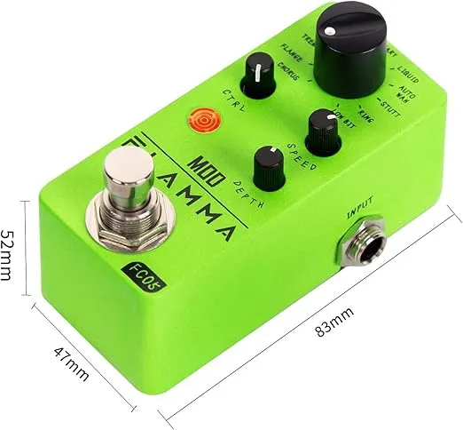 FLAMMA FC05 Mini Modulation Pedal with Chorus Flanger Tremolo Phaser Vibrato Rotary Liquid Autowah Stutter Ring LowBit