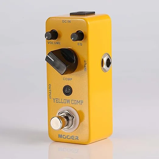 MOOER Yellow Comp Compressor Guitar Pedal Bass Compressor, Guitar Compression True Bypass, EQ and Volume Adjustable, Mini Size Portable