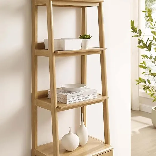 Modway 21" Bookshelf Display Case in Oak