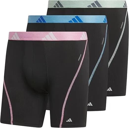 adidas Men's Performance Mesh Boxer Brief Underwear with All Day Comfort (3 Pack)