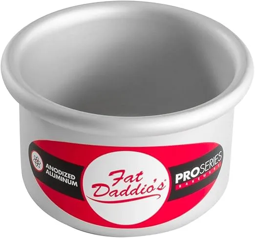 Fat Daddio's PRD-32SET Anodized Aluminum Round Cake Pans, 3 x 2 inch, Set of 2