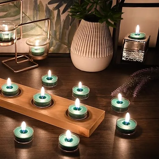 50-Piece Tealight Candles, Hunter Green