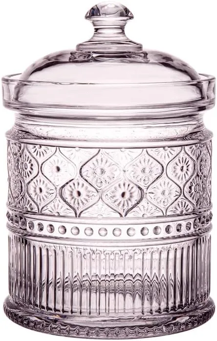 Godinger Canister Storage Container, Non Leaded Crystal Storage Canister Pink - 4X6