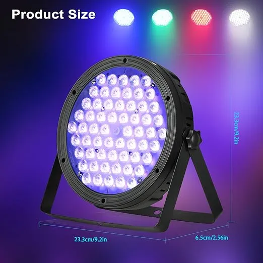 Big Dipper Stage Lights RGBW 4-in-1 DJ Lights 60 x 2W DMX LED Par Lights Stage Lighting Sound Activated Uplights for Events, Church, Wedding, Band, Theatre, Club, Christmas Party Lights