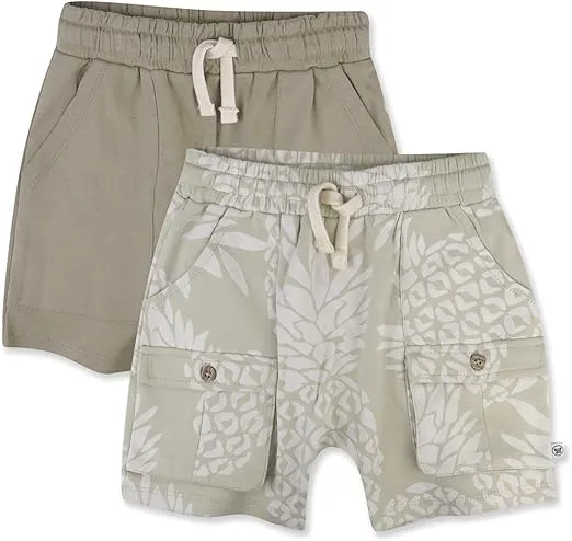 HonestBaby Multipack Shorts 100% Organic Cotton for Infant Baby and Toddler, Boys, Girls, Unisex