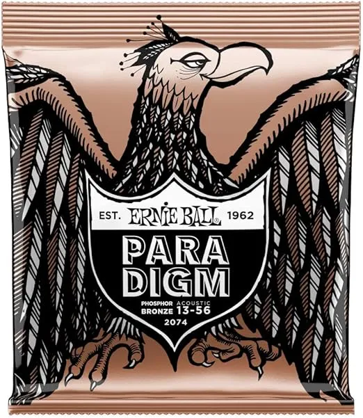 Ernie Ball Paradigm Medium Phosphor Bronze Acoustic Guitar Strings, 13-56 Gauge (P02074)