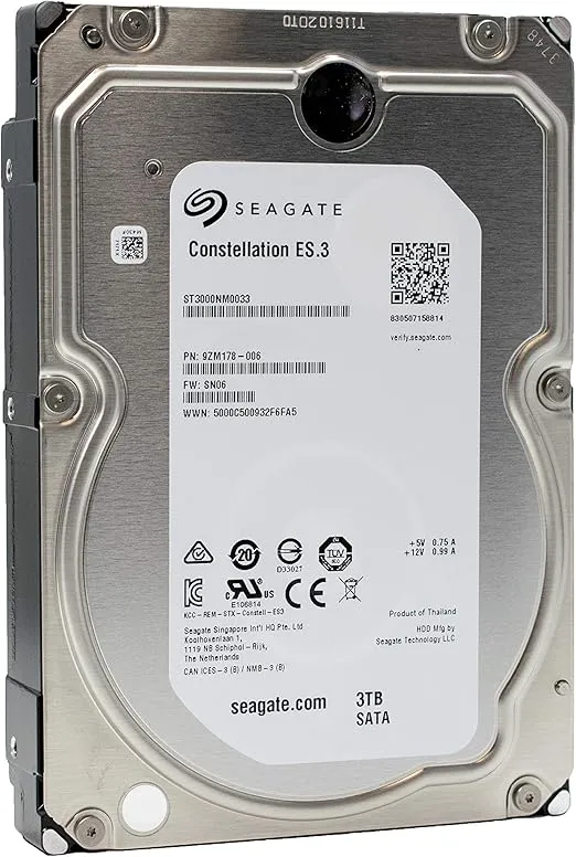 Seagate Constellation ES.3 ST3000NM0033 3TB 7200 RPM 128MB Cache SATA 6.0Gb/s 3.5" Enterprise (Renewed)