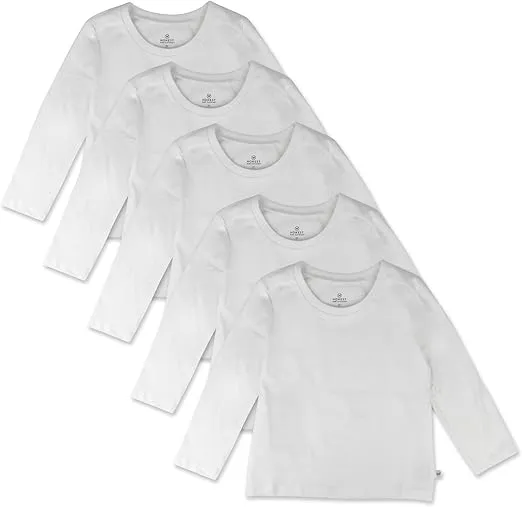 HonestBaby Multipack Long Sleeve T-shirts Tee 100% Organic Cotton Baby, Toddler, Kids, Boys, Girls