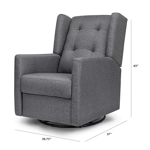 DaVinci Maddox Recliner and Swivel Glider in Shadow Grey, Greenguard Gold & CertiPUR-US Certified