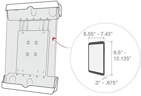 RAM Mounts RAM-HOL-TAB20U Tab-Tite Holder for 9"-10.5" Tablets with Heavy Duty Cases Compatible with RAM B 1" and C 1.5" Size Round Ball Bases