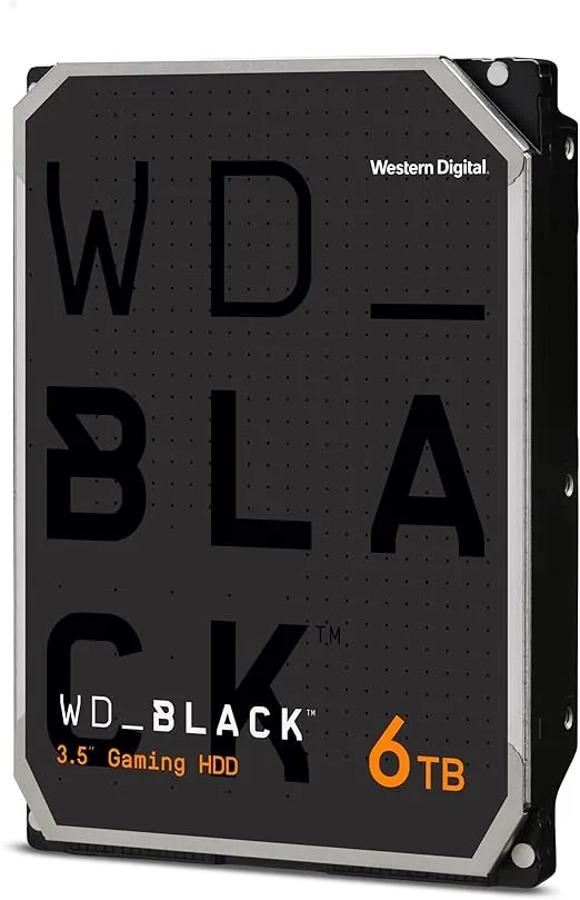 Western Digital 6TB WD_Black Performance Internal Hard Drive HDD - 7200 RPM, SATA 6 Gb/s, 256 MB Cache, 3.5" - WD6004FZBX