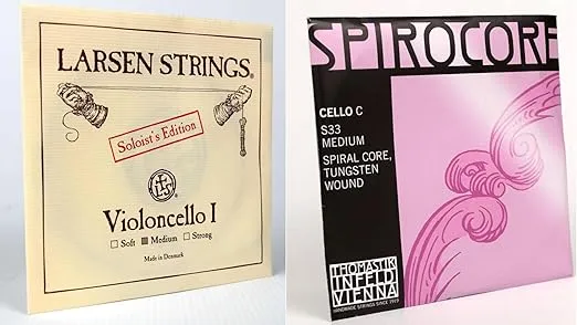 Cello Strings 4/4 Set Larsen Solo A+D, Spirocore Tungsten G+C