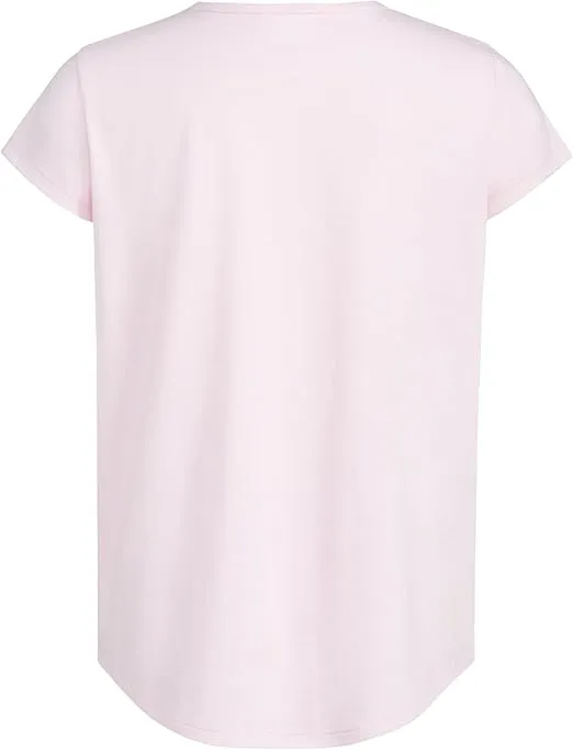 adidas Girls' Short Sleeve Cotton Scoop Neck Tee T-Shirt