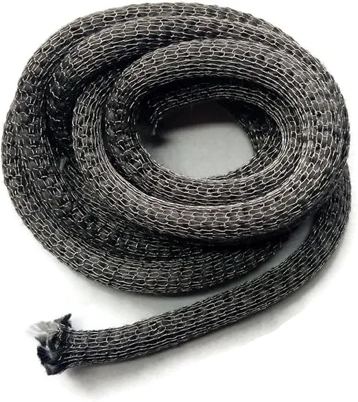 Midwest Hearth Wood Stove Replacement Gasket for Woodburning Stoves - Graphite Impregnated Fiberglass Gaskets (5/16" x 50" Rope w/Armored Jacket)