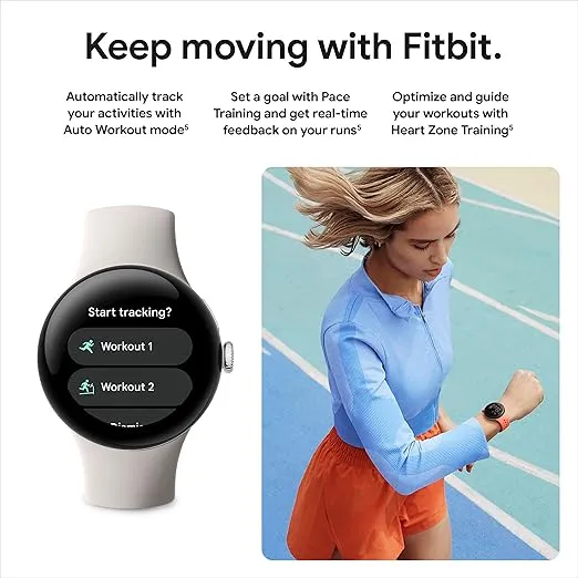 Google Pixel Watch 2 (Previous Model) with the Best of Fitbit - Heart Rate Tracking, Stress Management, Safety Features - Android Smartwatch - Matte Black Aluminum Case - Obsidian Active Band - WI-FI