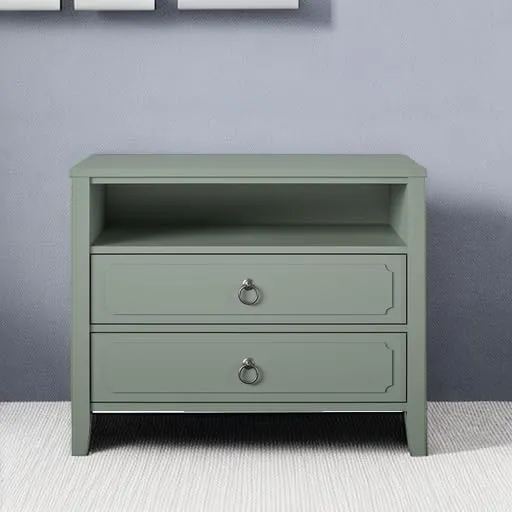 Novogratz Her Majesty 2 Drawer Nightstand, Pale Green